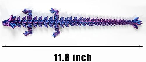 Miniatura 2 de PETBSNVB 2 piezas de dragón impreso en 3D de 12 pulgadas, dragón articulado, dragón de cristal, juguete antiestrés de dragón, decoración de oficina
