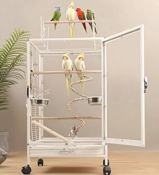 Amazon | TUIYIDUO 鳥かご 大型 鳥ケージ 46*46*77cm バード
