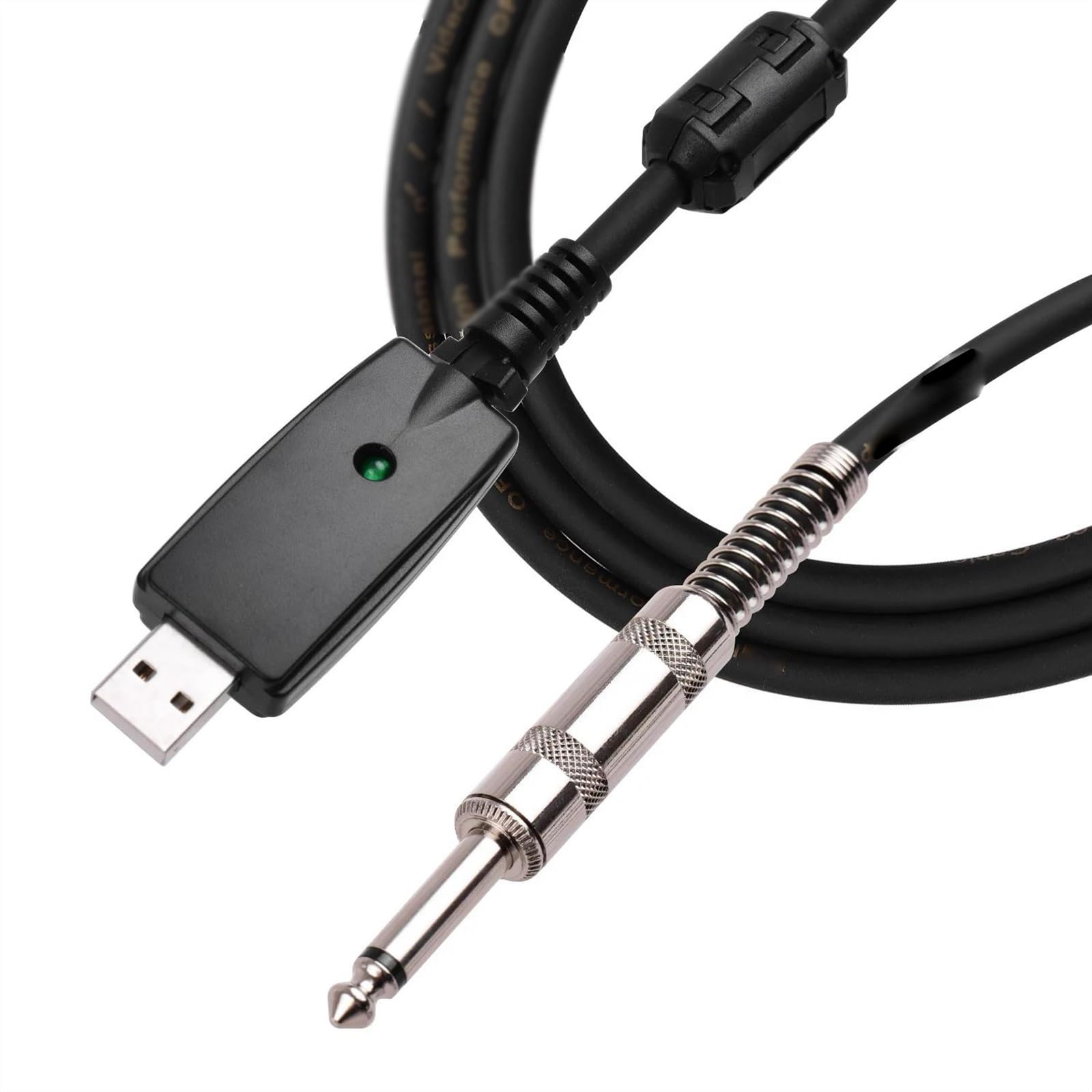 Kabel gitarowy USB męski na 6,35 mm (1/4 ") monofoniczny kabel do gitary elektrycznej do akcesoriów gitarowych Złącze Audio Instrumentu Gitarowego