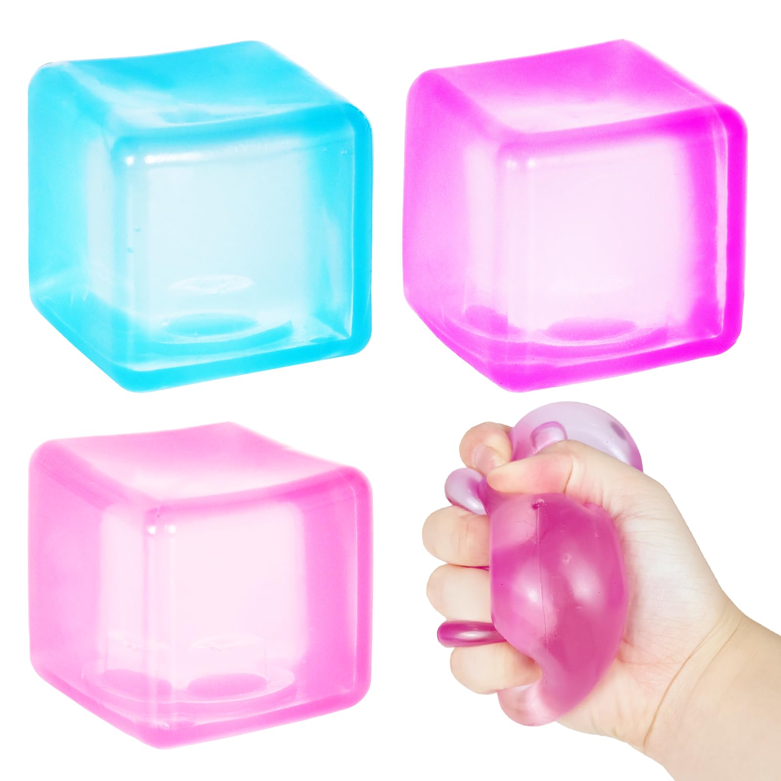 Ziporiajoy Squishy Ice Cube Stresswürfel – Transparentes Premium Fidget Toy mit Maltose-Gefühl, Lautloses Quetschspielzeug zum Stressabbau & Fokus, für Kinder & Erwachsene