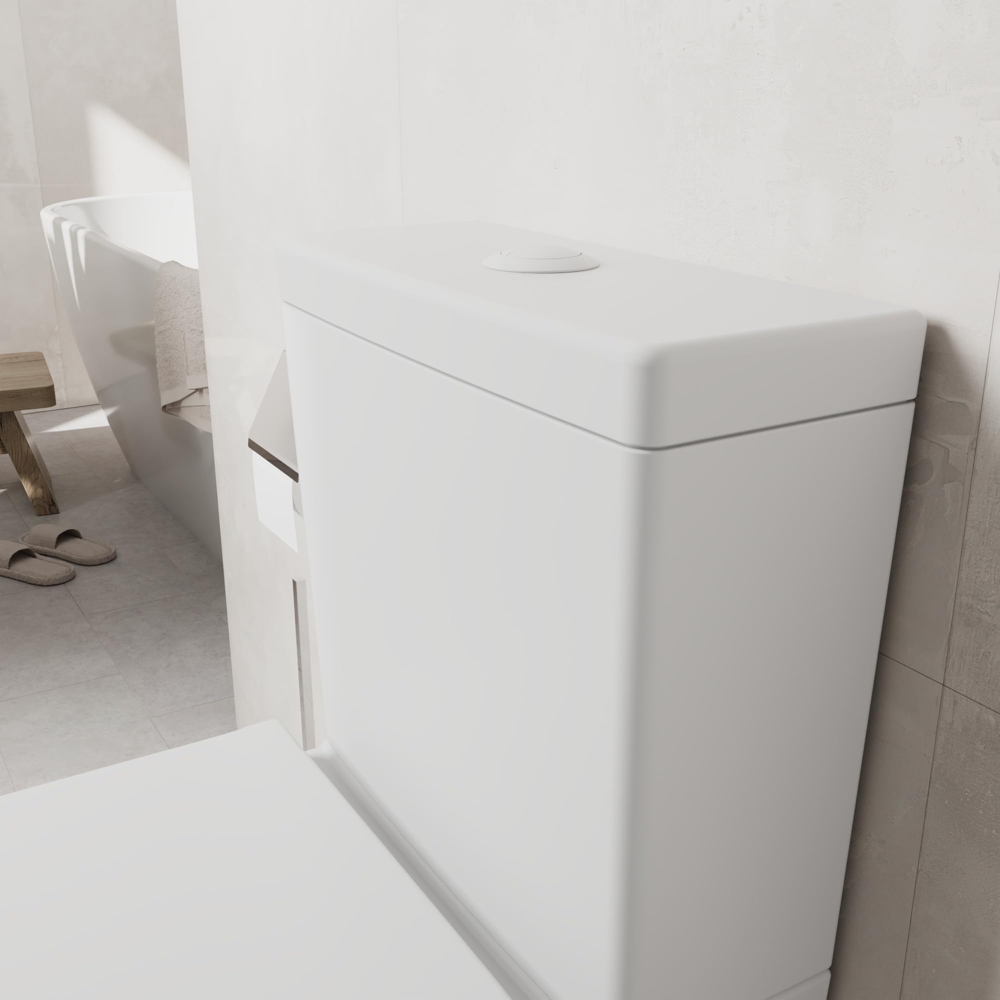 Coppia di sanitari filomuro vaso monoblocco rimless e bidet bianco opaco | Vienna