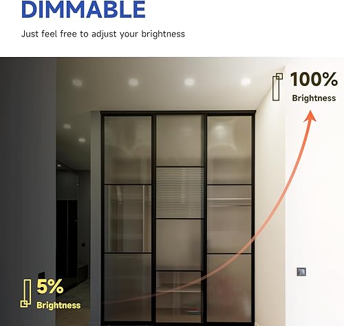 Miniatura 5 de ECOELER ETL y Energy Star - Luces de techo empotrables ultrafinas de 6 pulgadas, sin lata, de 12 W, 1100 lm, 5000 K, regulable, obleas delgadas,