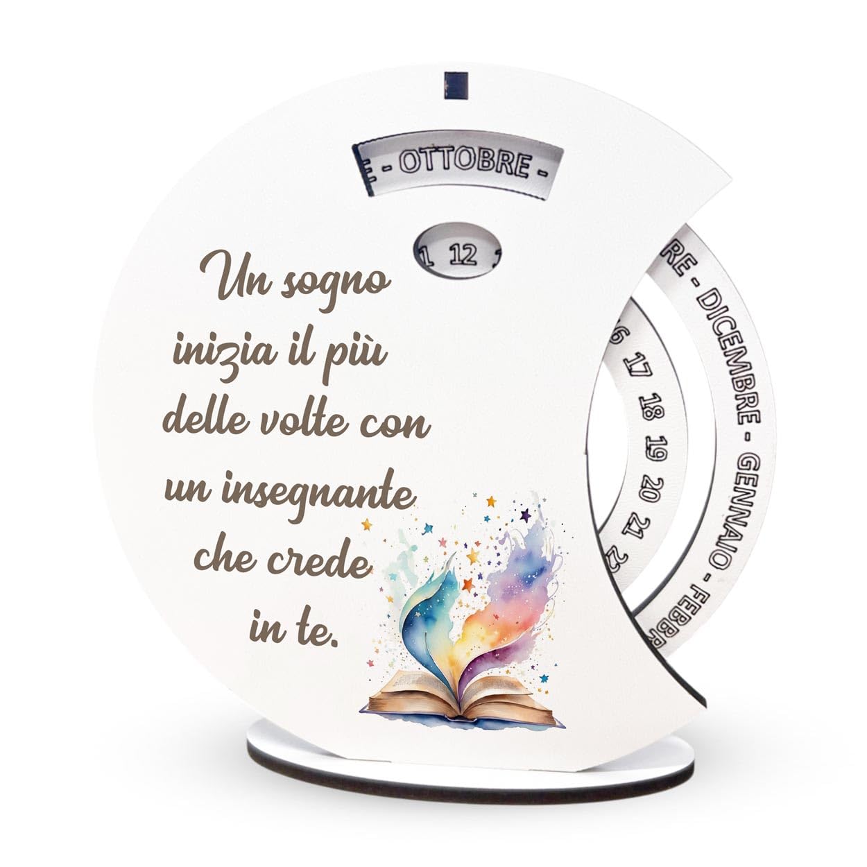 Albalù Regalo Maestra Calendario Perpetuo 15 cm Scatola inclusa Regalo Maestre Fine Anno, Regali dell'insegnante Grazie Maestre Idee Regalo per Insegnante (Libri)
