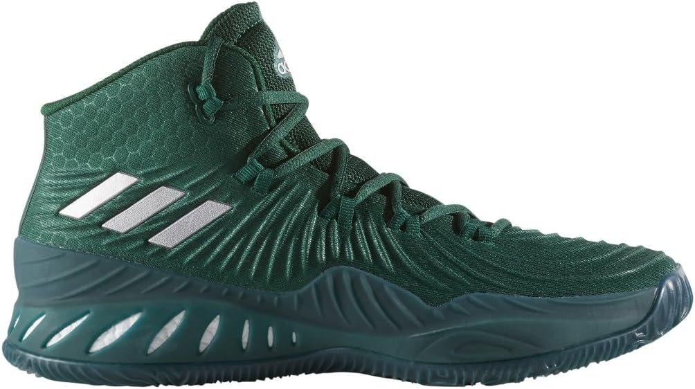 adidas Crazy Explosive 2017 Shoe - Men's Basketball 6.5 Dark Green/White/Silver Metallic