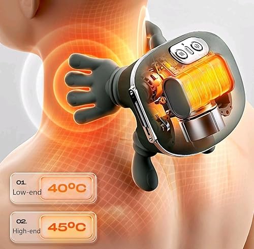 Miniatura 7 de Bionic - Masajeador térmico portátil, masajeador shiatsu de cuello y espalda, masaje eléctrico de tejido profundo 4D, diseño de mano humana simulada