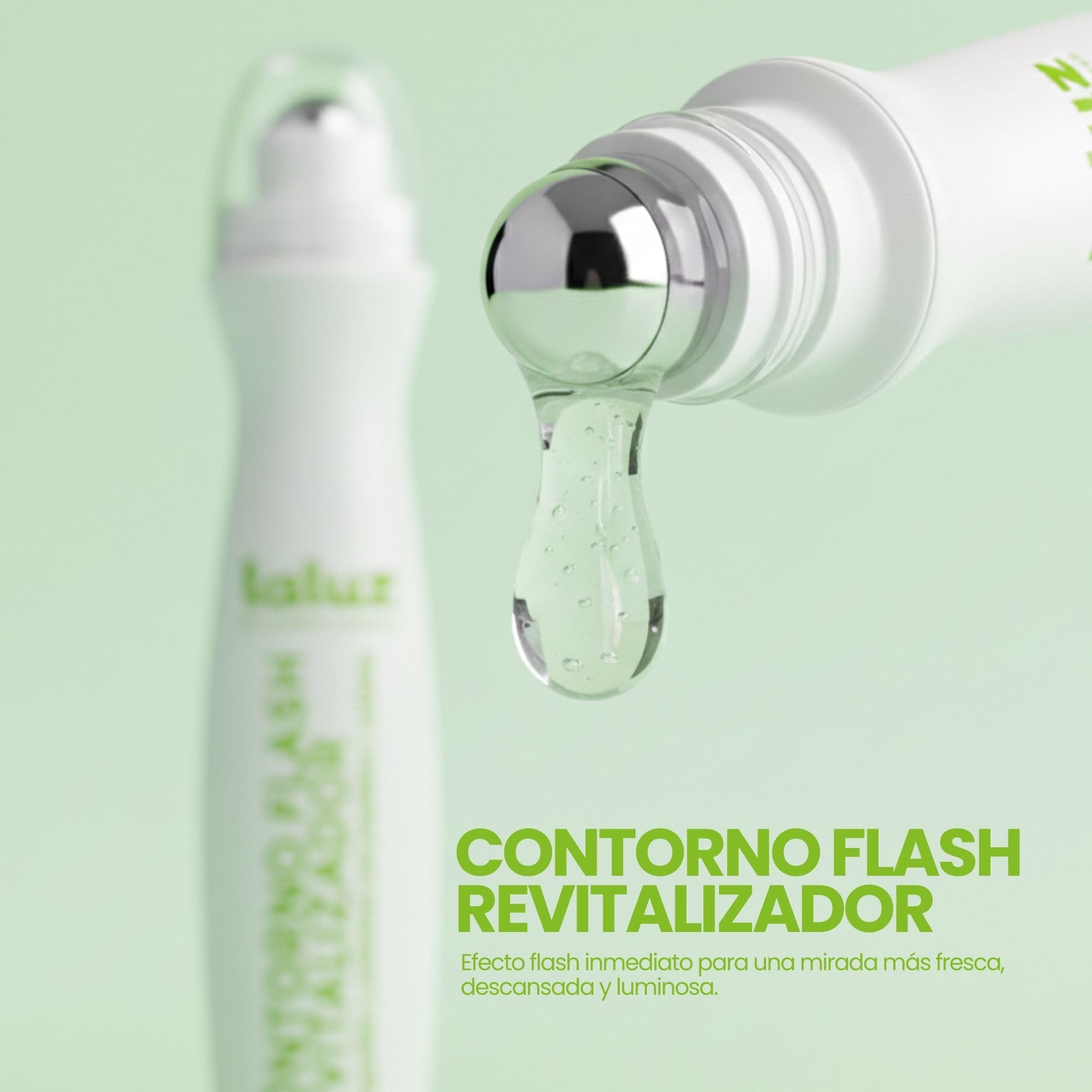 Lourdes Moreno | Contorno Flash Revitalizador con Cafeina | 12ml | Roll-on Refrescante Para Contorno Ojos | Formula Antifatiga Que Reduce La Apariencia De Bolsas Y Ojeras | Efecto Flash Inmediato