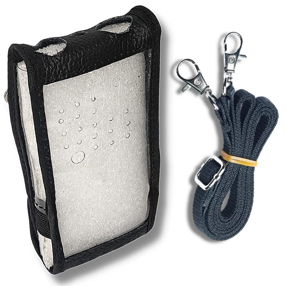 OldArc Leather Soft Cover for Aspera Victor walkie Talkie, wear-Resistant, Protective case Cover for Aspera Two Way Radio, Carrying Holder with Adjustable Shoulder Strap, walkie Talkie Accessories