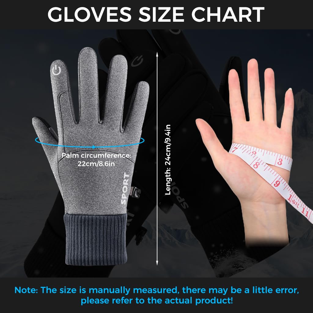 Buy Zibuyu® Grey Cycling Gloves, Warm Winter Gloves, Water