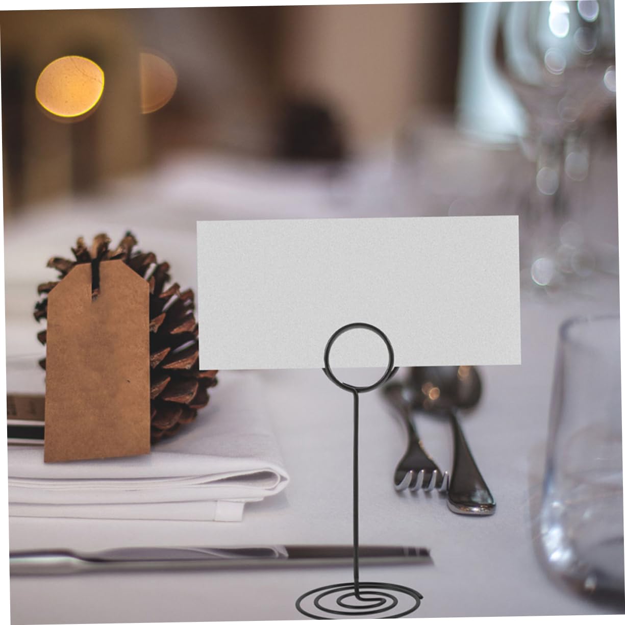 NUOBESTY 60stücke Teiliges Metall Tischkartenhalter Für Hochzeiten Und Partys Schwarze Platzkartenhalter Mit Stabiler Basis Dekorative Foto Und Memo-clips Für Tisch