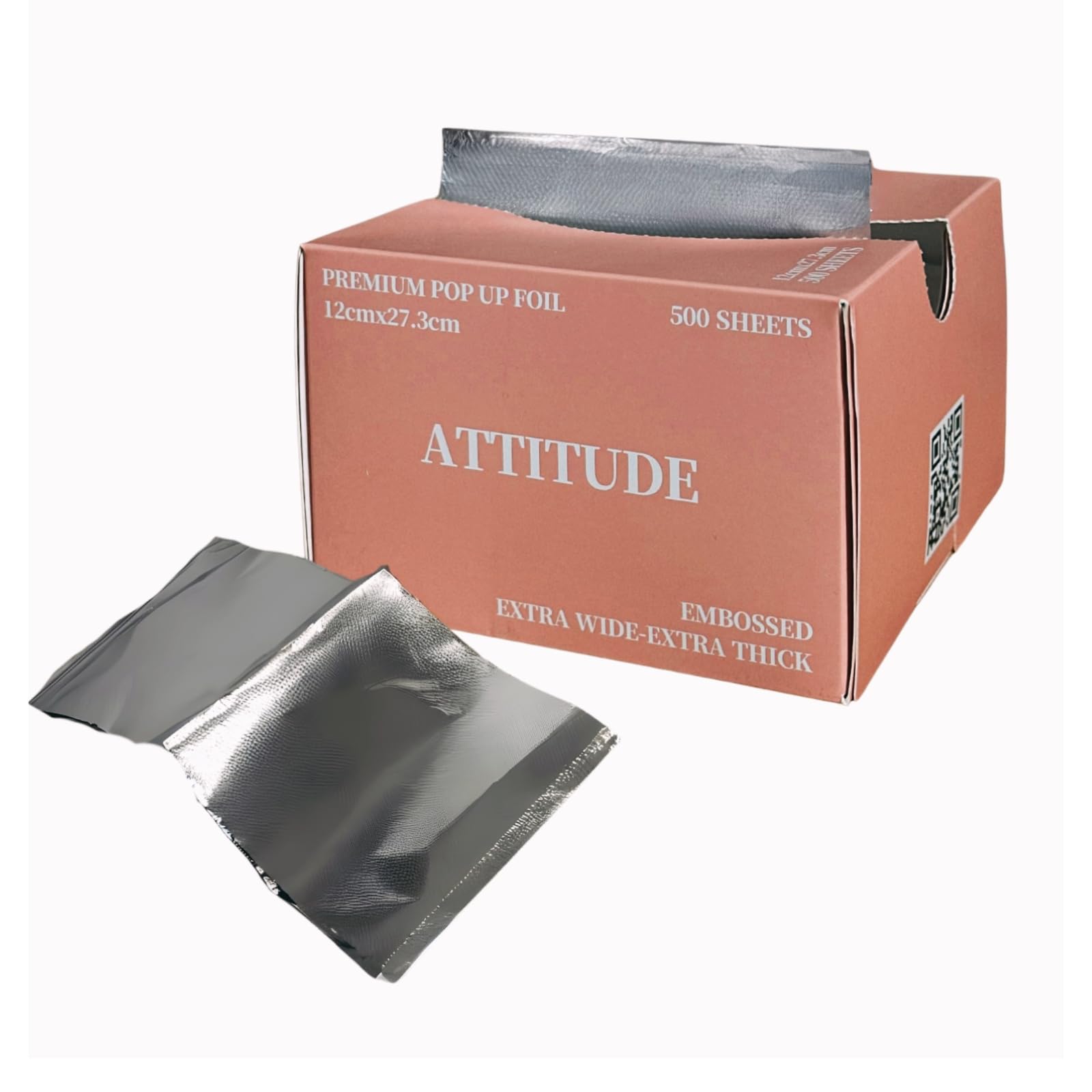 Attitude Premium Pop-Up Hair Foil Sheets, Embossed, Extra Wide, 500 Sheets, for Balayage and Highlights, Metallic