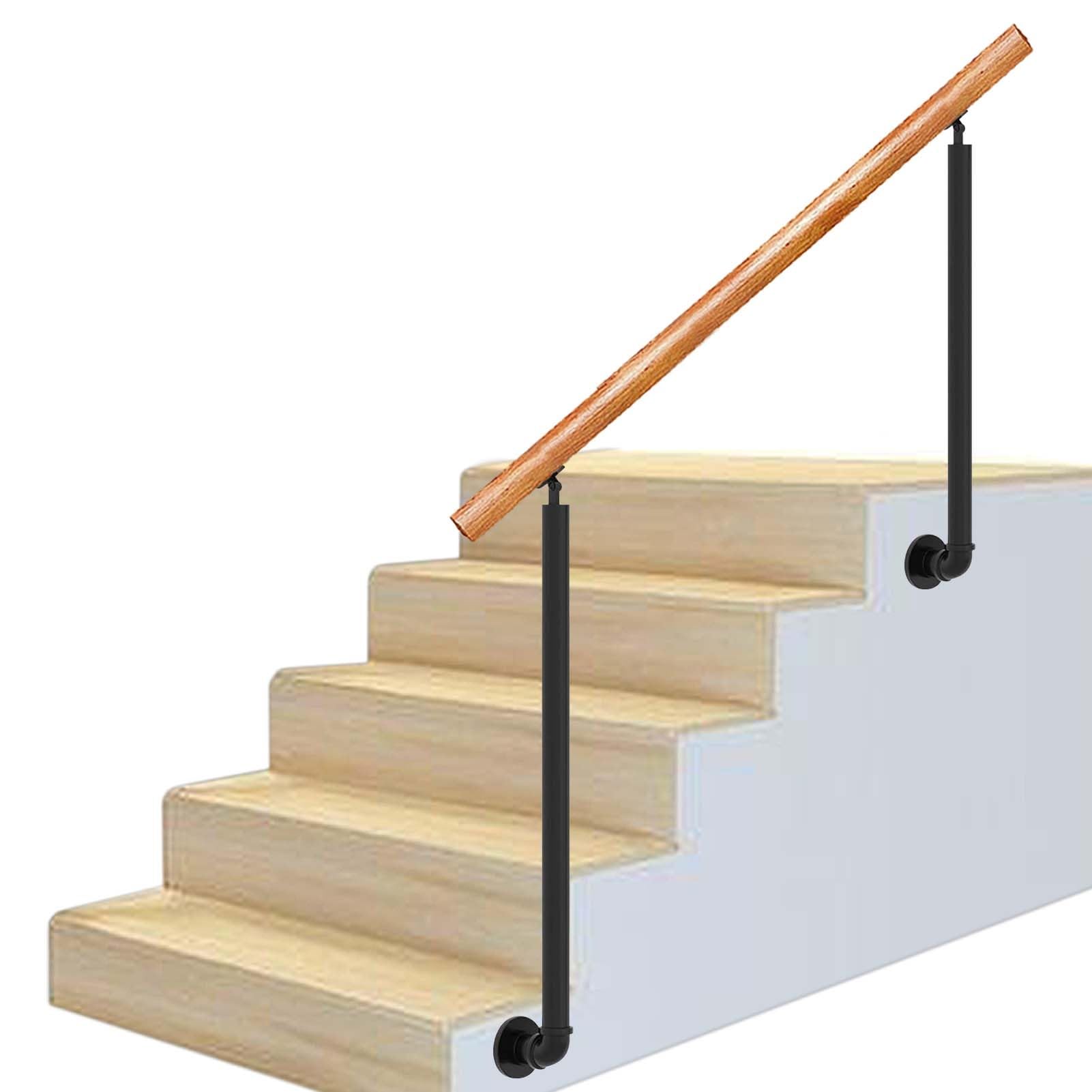Poteau en fer forgé noir en L 80 cm pour rampe haut de gamme
