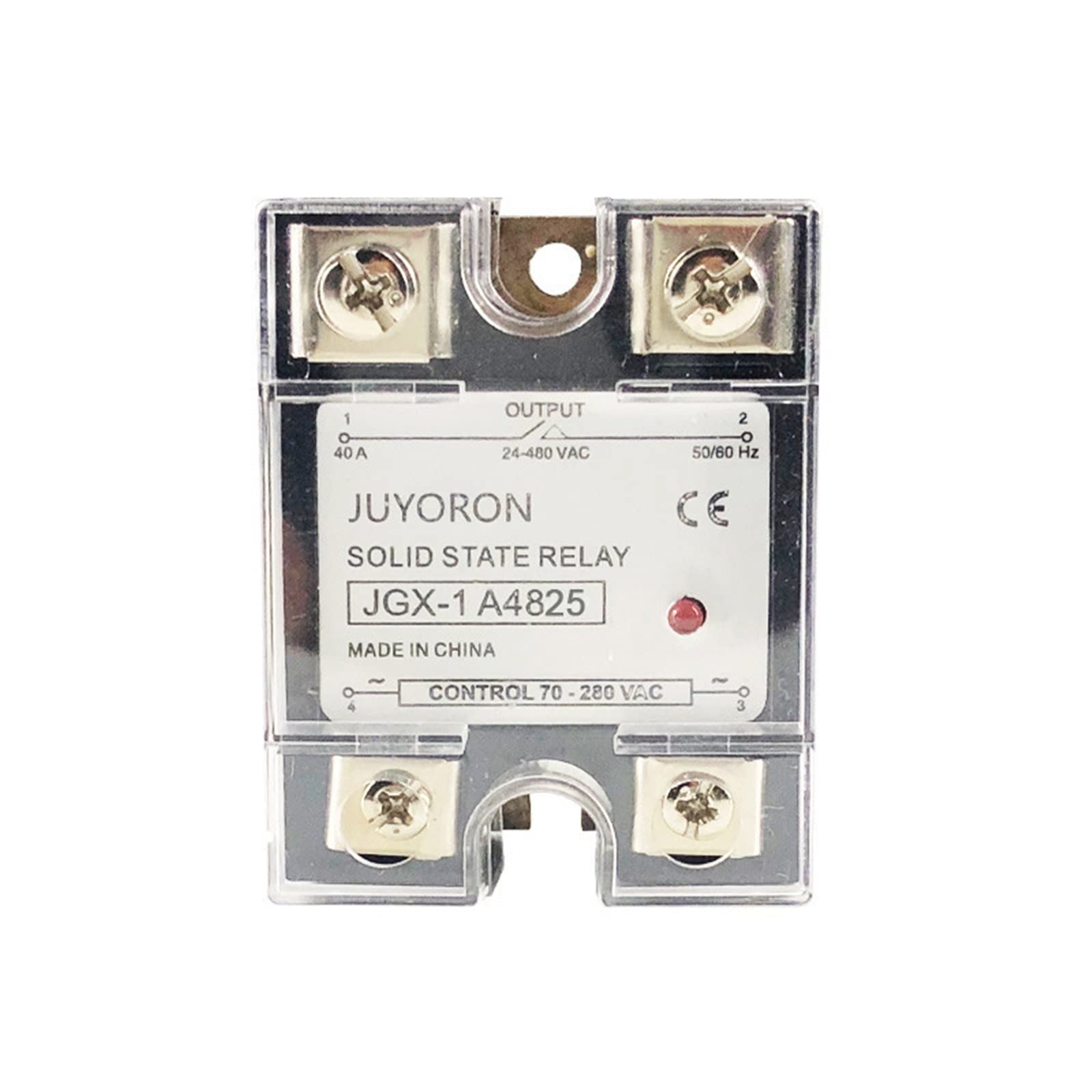 QEFHSVVZE SSR-10AA 25AA 40AA SSR Single Phase JGX AC Control AC Heat Sink 70-280VAC to 24-480VAC 10A 25A 40A AA Solid State Relay(SSR-25AA)