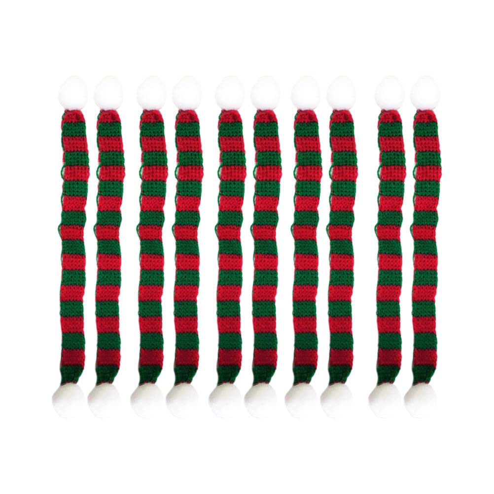 30 Mini-Weihnachtsschals Im Set – Gestrickte Deko-Schals Für Puppen, Weinflaschen & Ornamente – Weihnachtszubehör In Rot, Weiß & Grün – Festliche Stimmung Für Zu Hause