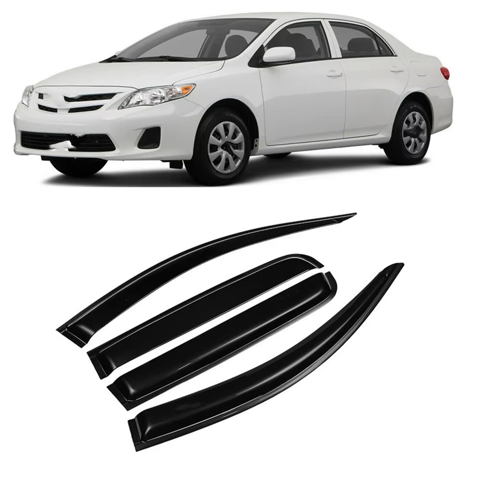 Déflecteurs de vitre pour Toyota Corolla 2007-2013 | Kit de 4 pièces pour vitres latérales
