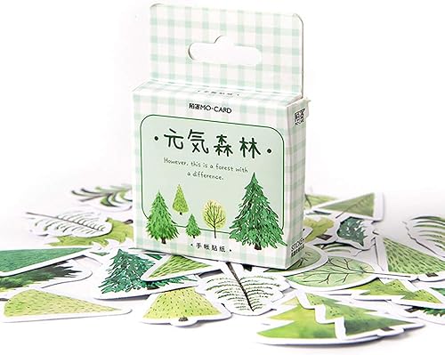 Miniatura 5 de 45 calcomanías pequeñas para laptop de álbumes de recortes, plantas del bosque en caja, hojas de pino, calcomanías decorativas para laptop, álbumes