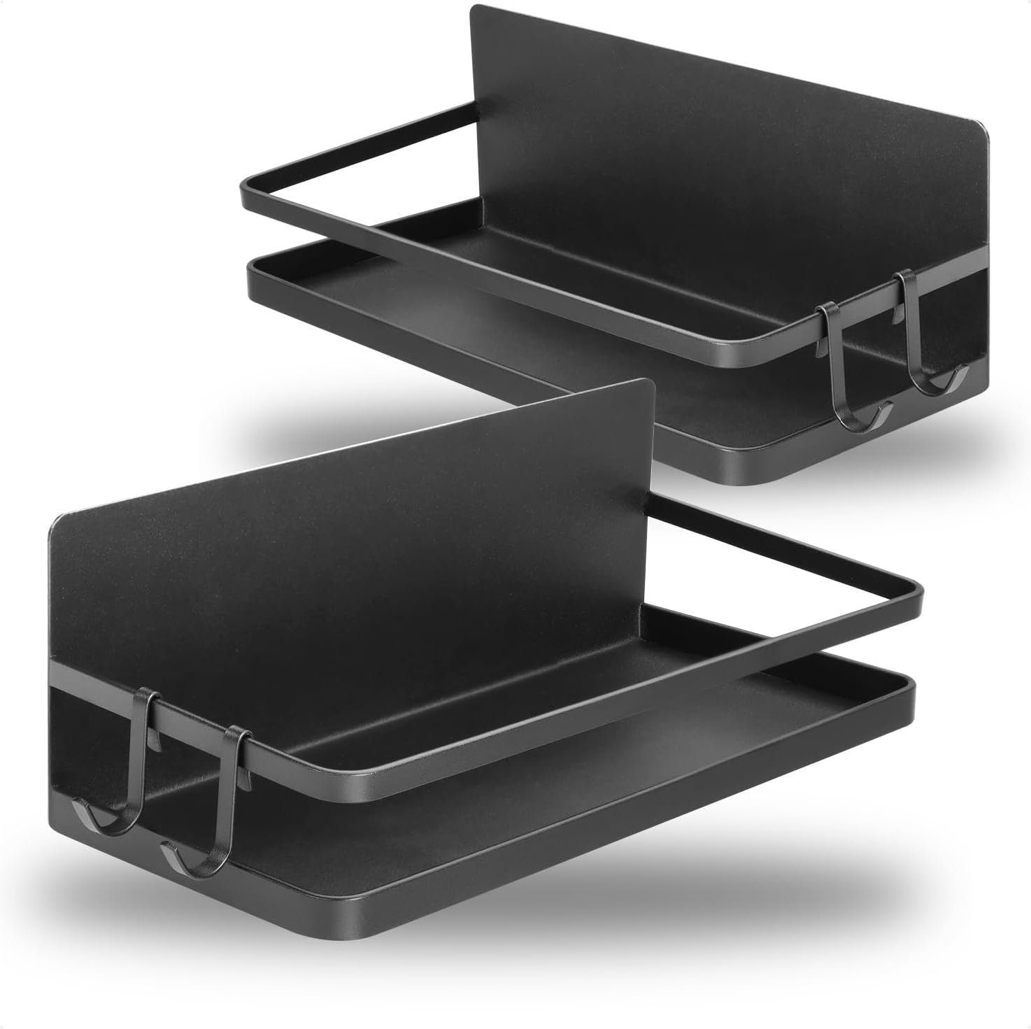 COM-FOUR® 2x Pólka magnetyczna do lodówki, Pólka wiszaca z 2 haczykami