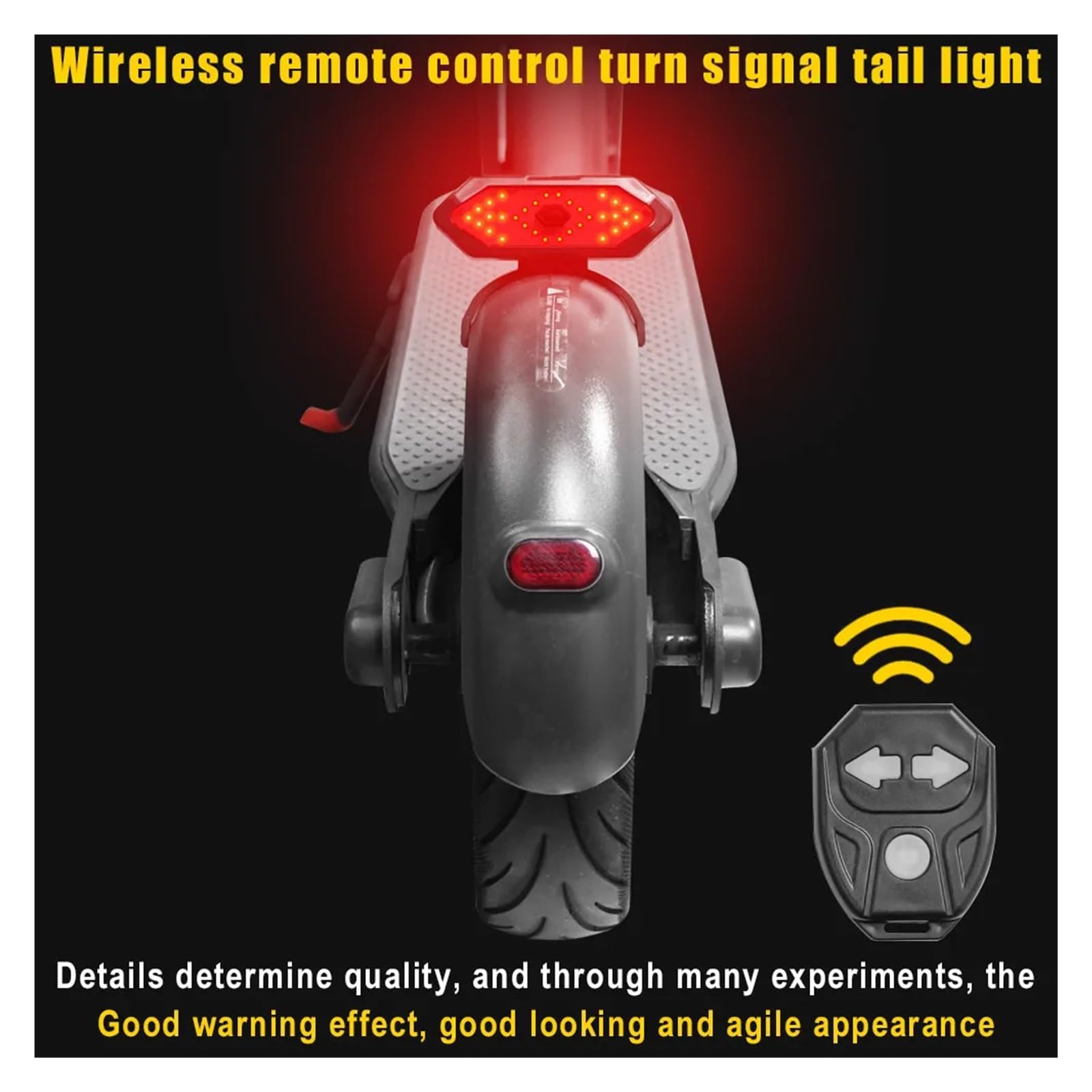 Fanale Posteriore Lampeggiante con clacson, Luce di Segnalazione a LED Compatibile con Ninebot Max G30, Monopattino Elettrico, Telecomando Wireless, lampade di Sicurezza