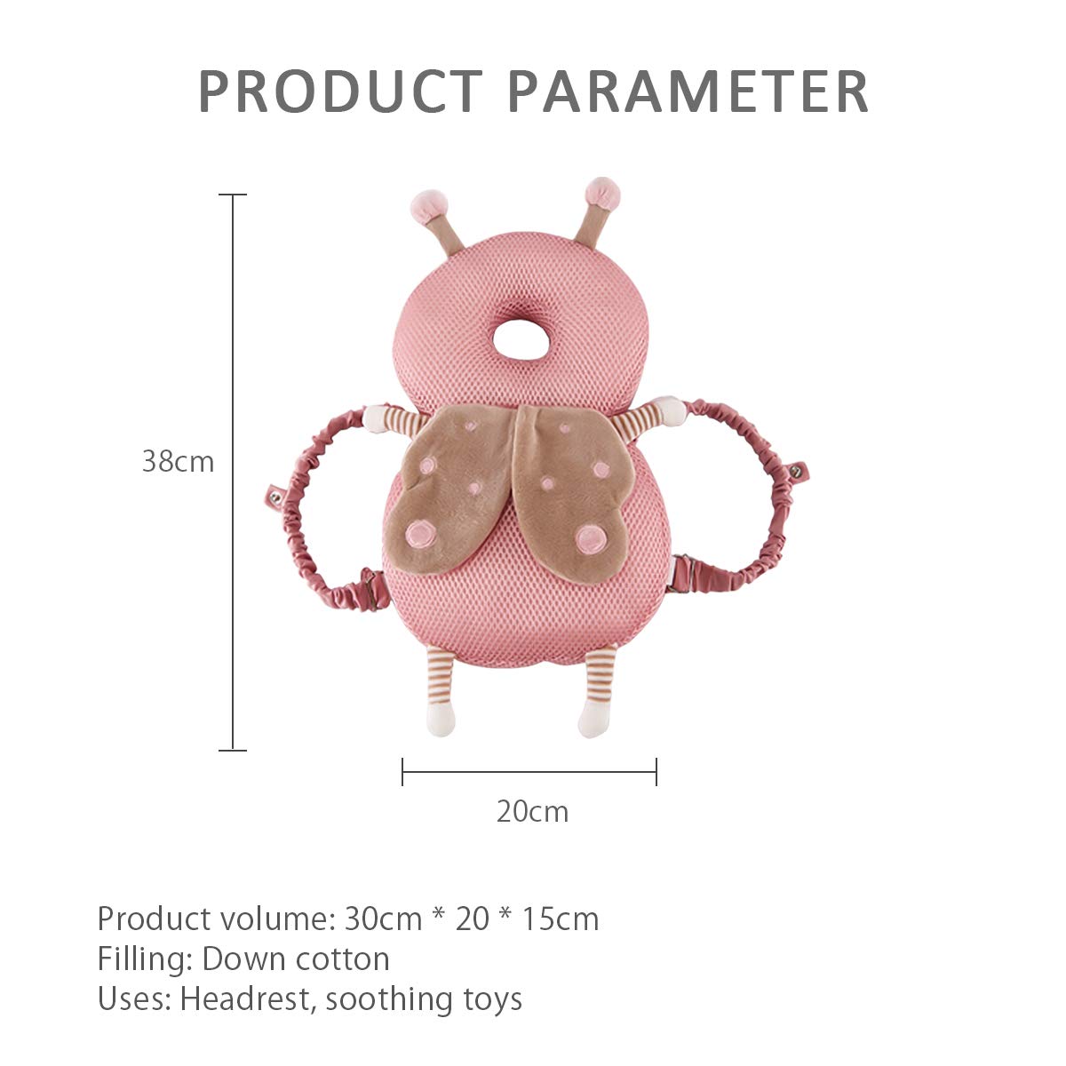 SONARIN Baby Kopfschutz atmungsaktives Verstellbares Schutzkissen für Babykopf,Anti Fall Kopfstützenkissen für Kleinkinder(Schmetterling)