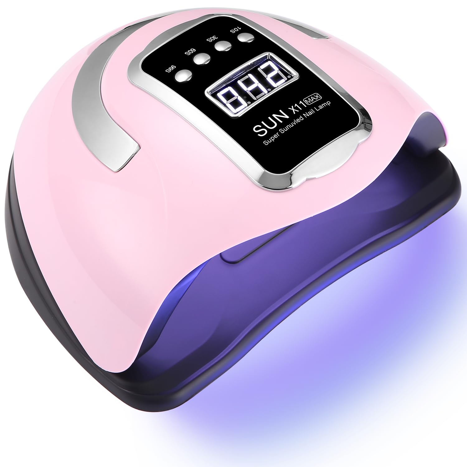 Lampara Uv Led Uñas Gel, 280W 66 Cuentas Luz Para Solido de gel, Secador de Uñas Rápido 4 Temporizadores Configuración Profesional, Pantalla Visual LED Lámparas de Curado Para Hogar Y Salón