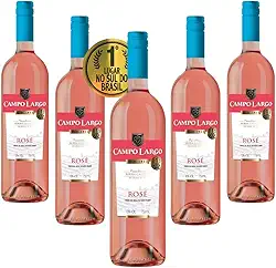 Kit 6un. Vinho Rosé Campo Largo Fresco Suave 750ml Alc.10% Premiado Ouro