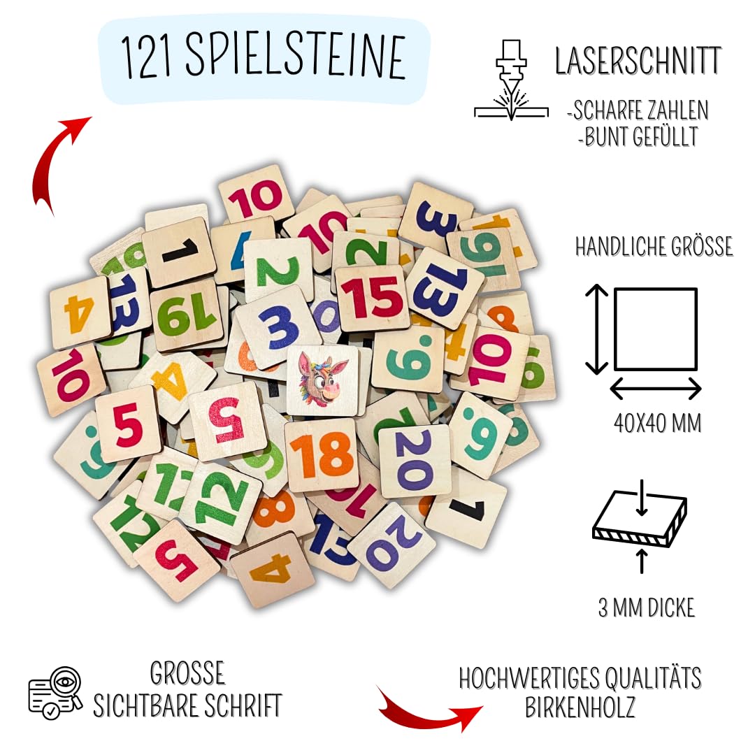 Mutou Das Eselspiel 2.0 ECKIG 121 Teile Holz Familienspiel Lernspiel