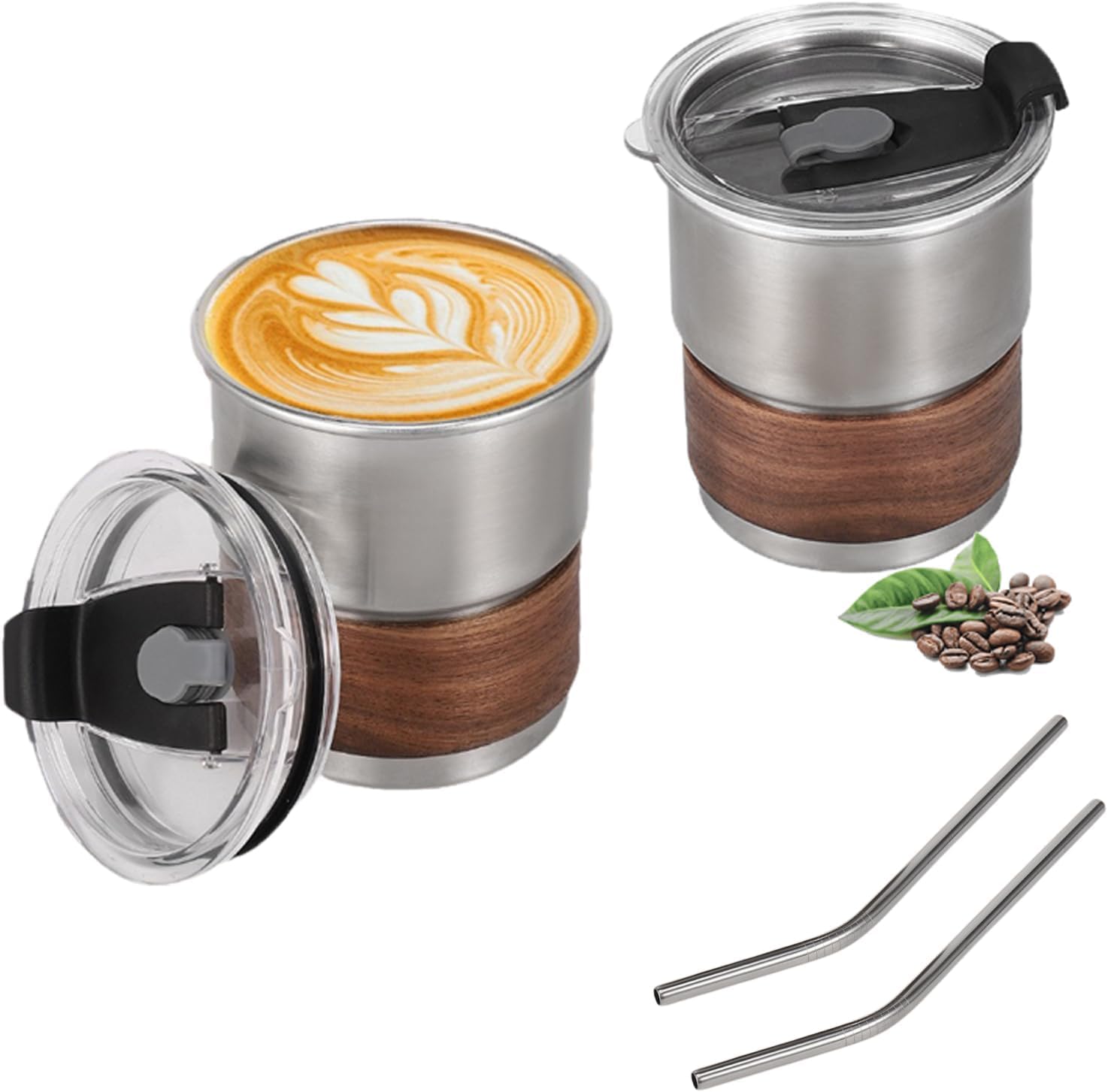 See full amazon price history chart for KELVEE Thermal Insulated Stainless Steel Tumbler with Lid and Straw Pack of 3, 300ml Travel Sipper Coffee Mugs with Wooden Grip Reusable & Stackable Cup for Juice Iced Tea Milk Hot Cold Drink (3) KELVEE Thermal Insulated Stainless Steel Tumbler with Lid and Straw Pack of 3, 300ml Travel Sipper Coffee Mugs with Wooden Grip Reusable & Stackable Cup for Juice Iced Tea Milk Hot Cold Drink (3) (B0DHD2T4TR) Amazon Price History, Amazon Price Tracker
