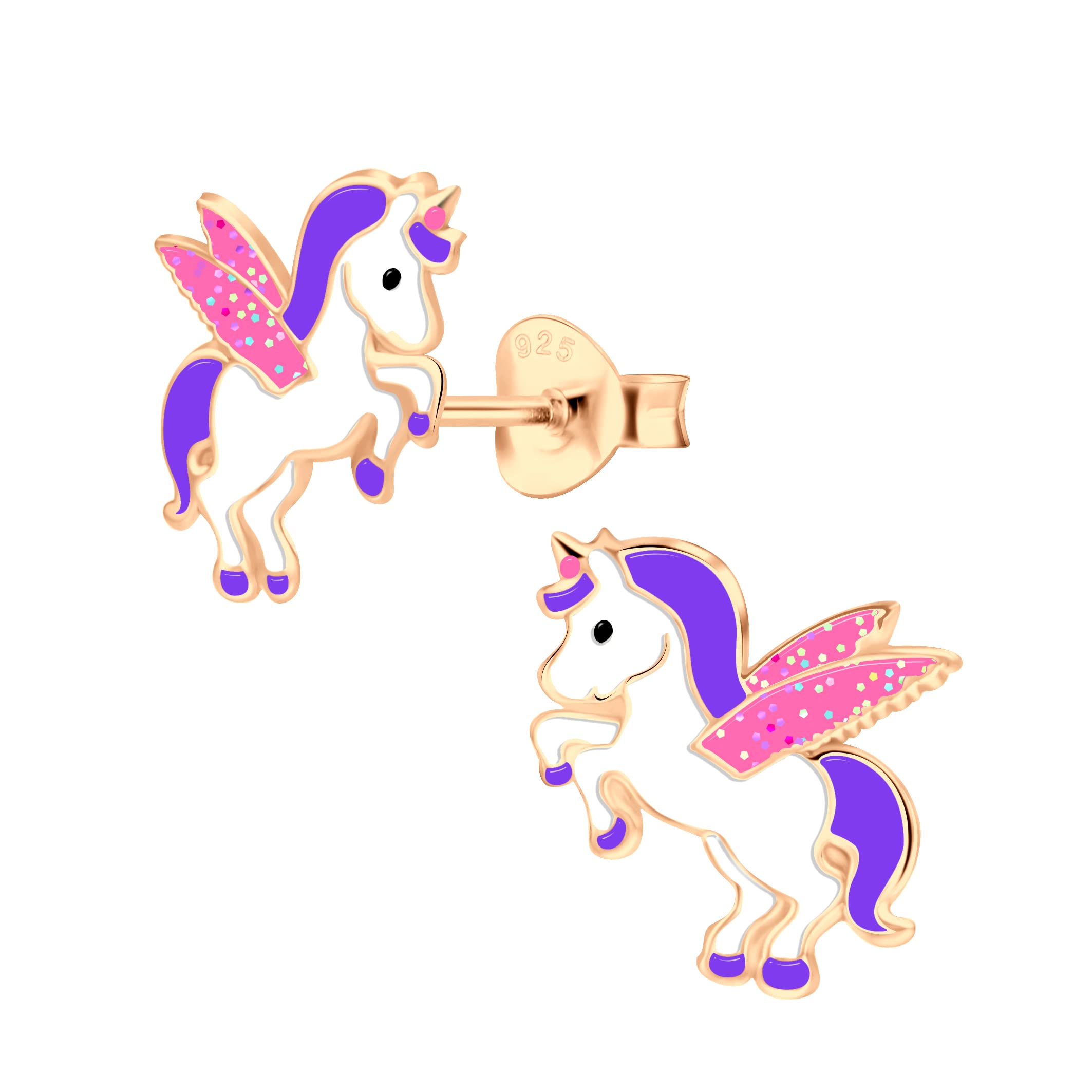 Aww So Cute 92.5-925 Sterling Silver Rose Gold Plated Unicorn Stud Earrings for Women And Girls Pure Silver (ER1992) (B09S3SV42L) Amazon Price History, Amazon Price Tracker