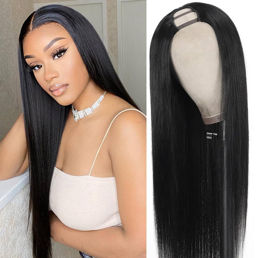 Nvnvdij EasiContour U Part Wigs Human Hair For Women Upgrade U Part Wigs 180% Density Ready To Wear Wig Glueless Human Hair Beginner Friendly U Part