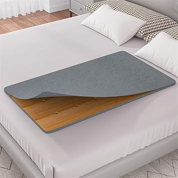 Solid Wood Hard Bed Board, Spine Guard Waist Protector Bed Frame, Hard Board with Detachable Cloth Cover for Bed, Sofa47.2 * 27.6in