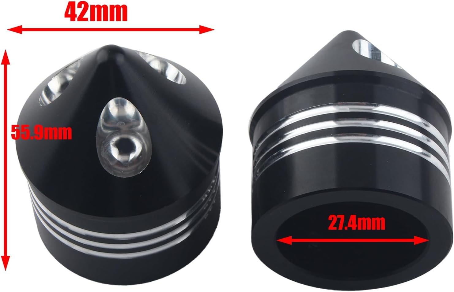 Black Spike Front Axle Nut Covers Caps Compatible with Harley Road Street Electra Glide Road King 2000-2007 Dyna Low Rider Super Glide 2004-2007