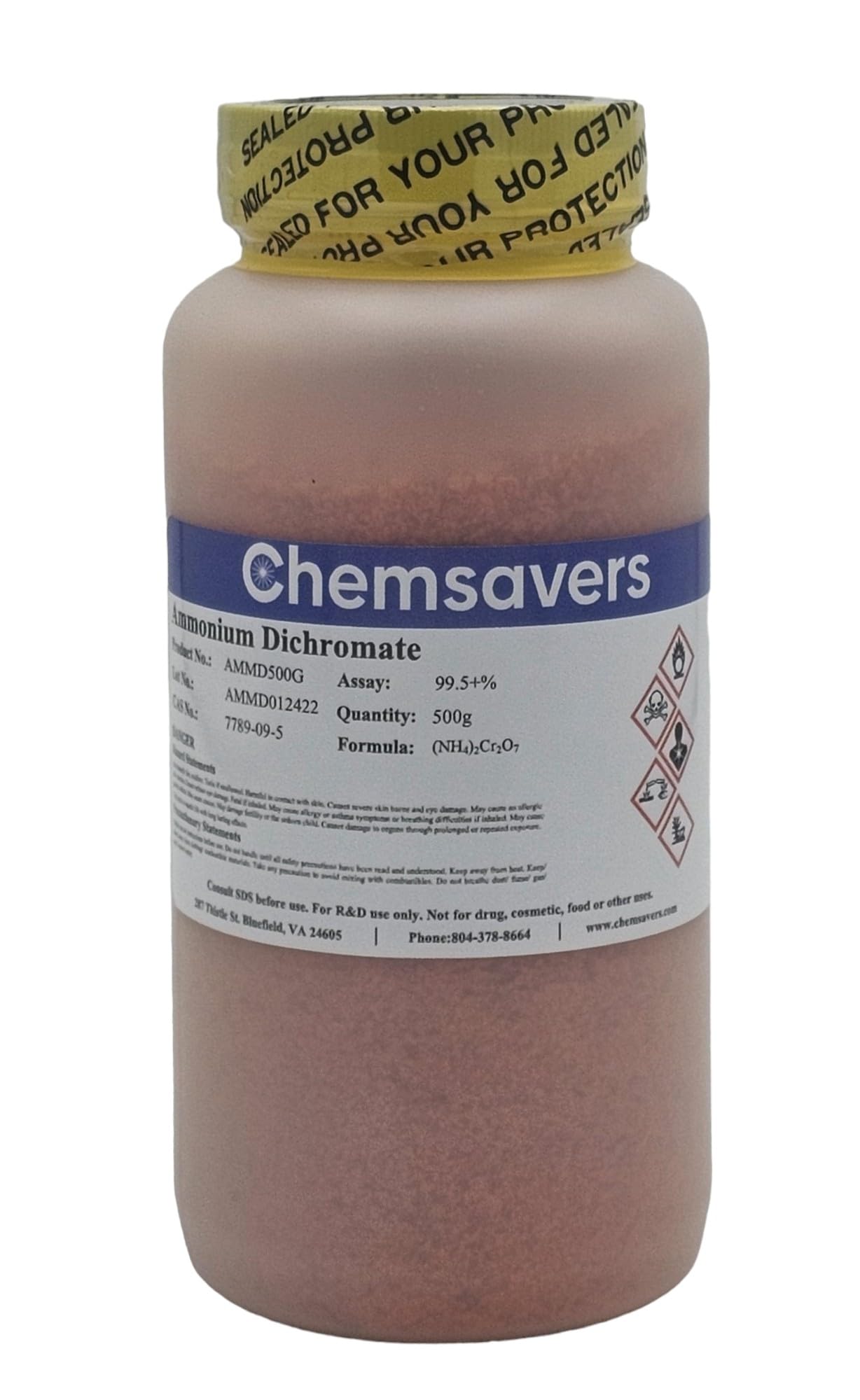 Ammonium Dichromate ACS 99.5% Certified 500g product thumbnail 2