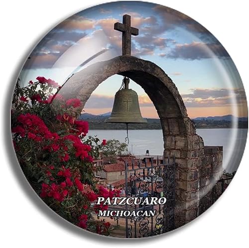 Imanes de cristal para nevera, Patzcuaro Michoacan, México, recuerdo de viaje, calcomanía divertida para regalo, decoración del hogar, oficina, disponible en Yaxa Peru
