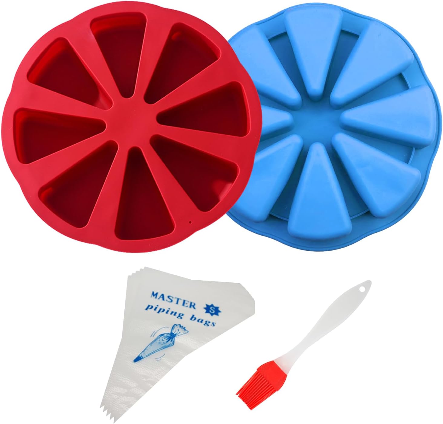 Silicone Triangle Baking Mould, 2 Pack 8 Cavity Triangle Scone Mould