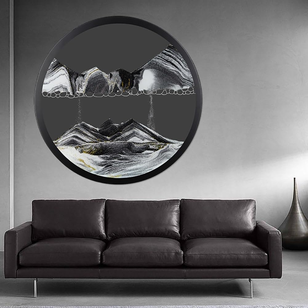 VHKJewE Moving Sand Art 360 Degree Rotating Painting Wall Multiple Sizes(M,17.3IN)