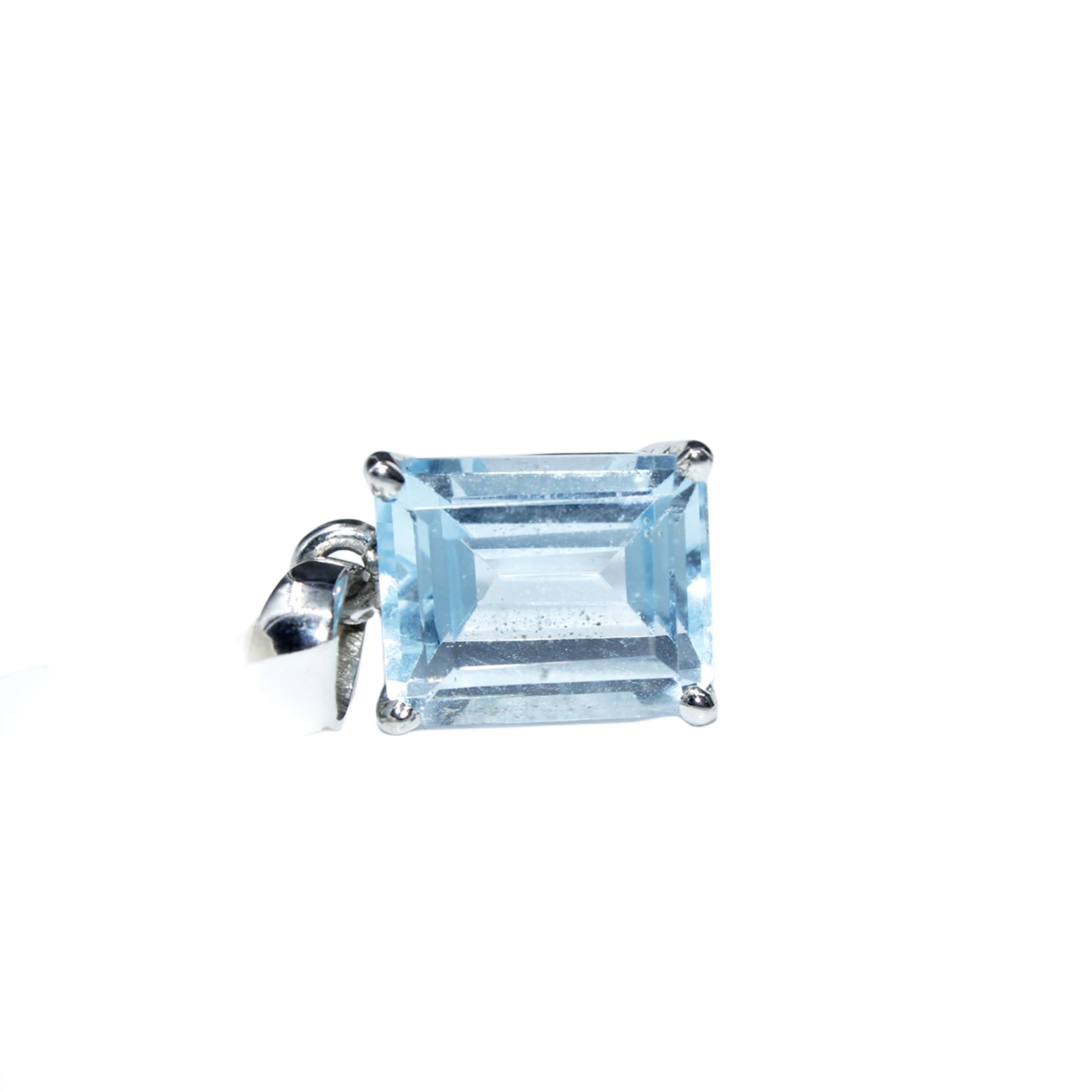 Colgante de topacio azul hipoalergénico, medalla plata ley 925 para pieles sensibles 8