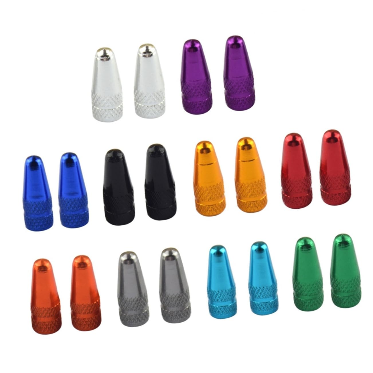 EXAOMBLE 20pcs Anodized Aluminum Alloy Bike Tire Valve Caps Dust Covers for Tire Wheel Rim