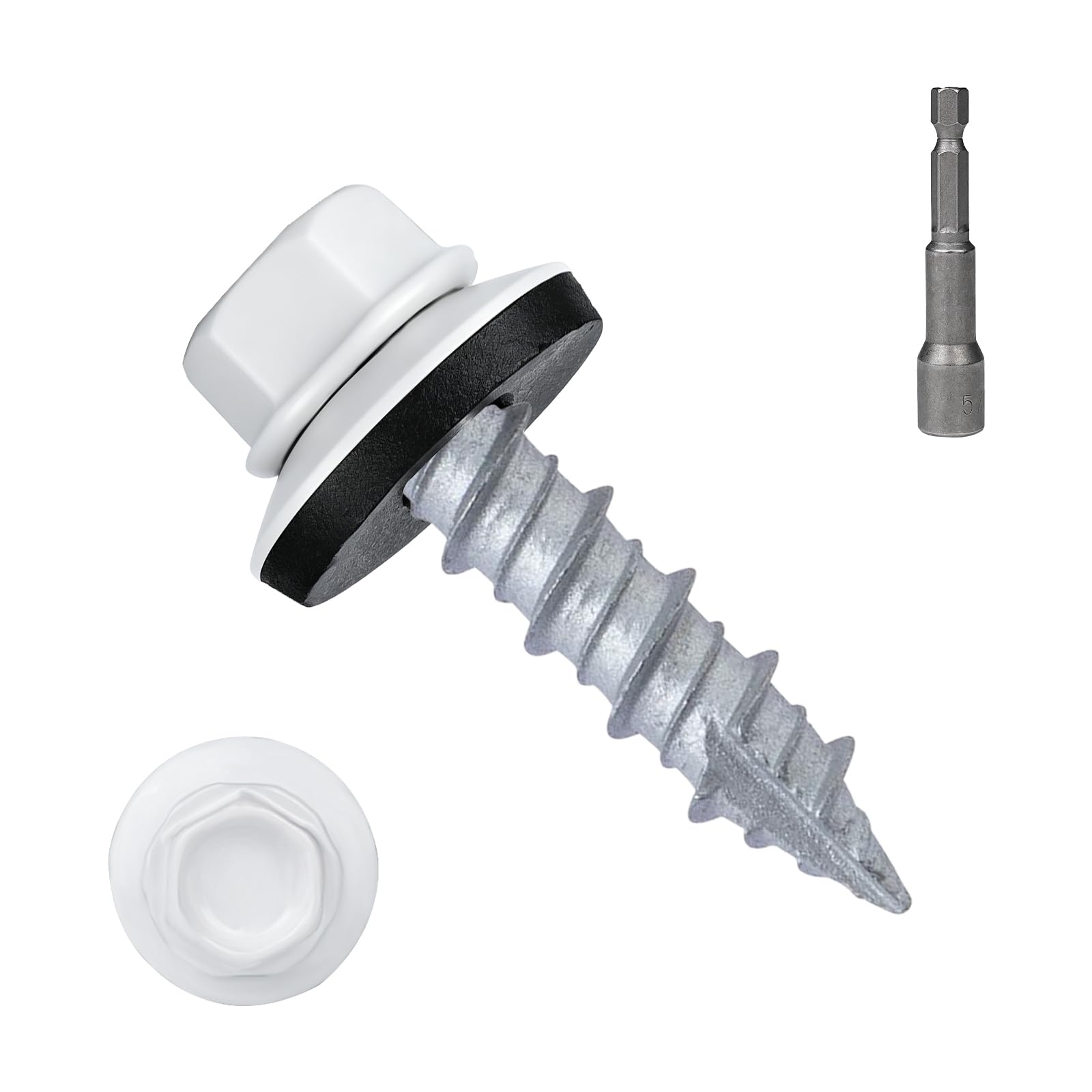Silver Roofing Screws - 300 Pack #10 x 1" -9