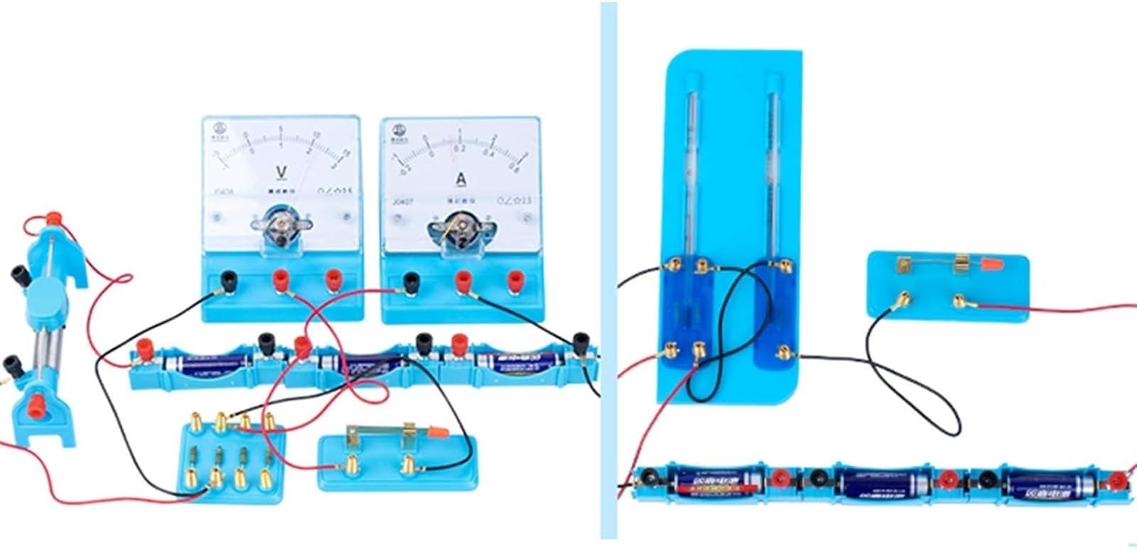 Caja De Almacenamiento For Experimentos Circuito Electromagnético | Amperímetro Voltímetro Manivela Generador Batería de salmuera Kit de laboratorio de física de fricción estática