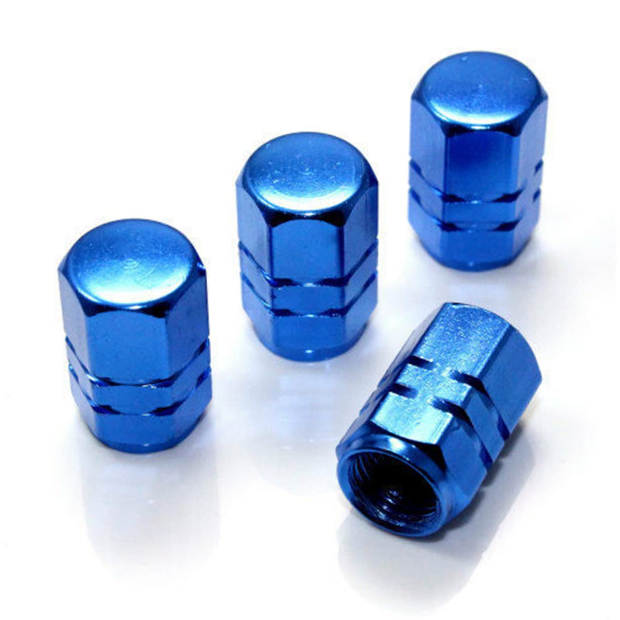 Milisten 4pcs Car Aluminum Tire Valve Caps Tire Valve Skid-Resistant Surface Leak Prevention Easy Install