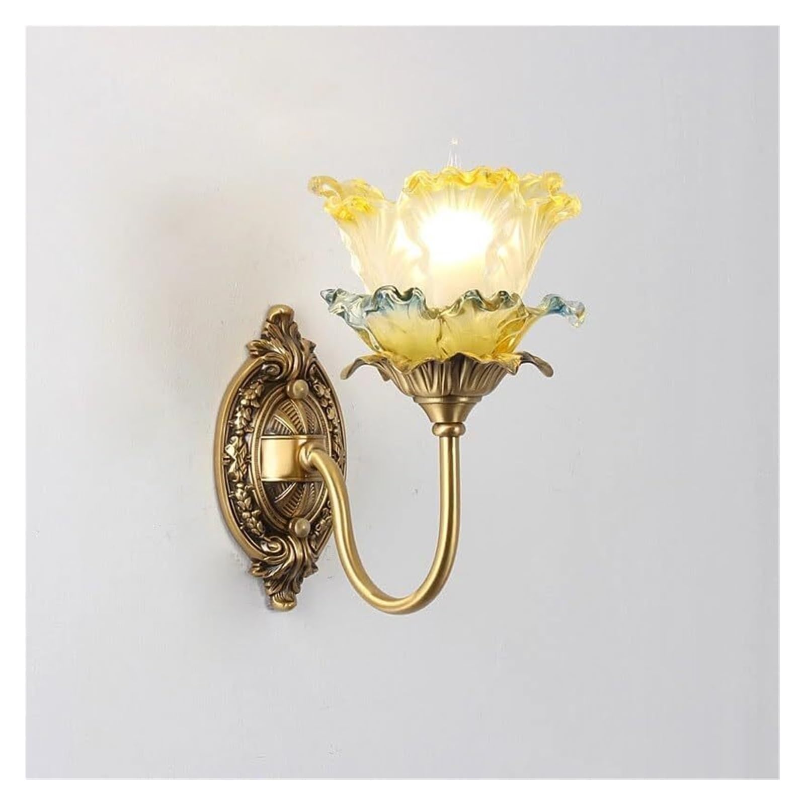 ASerZenith Wall Sconces, European Copper Stained Glass Wall Lamp Living Room Decor Bedroom Bedside Led Wall Light Stair