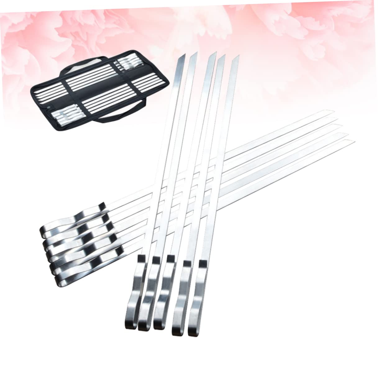 Abaodam 10pezzi Spiedini Per Barbecue in Metallo Resistente Da Set Di Spiedini Per Manico Sagomato Per Facile Impugnatura Cursore Integrato Per Sgancio Rapido Per Gamberetti Carne Verdure