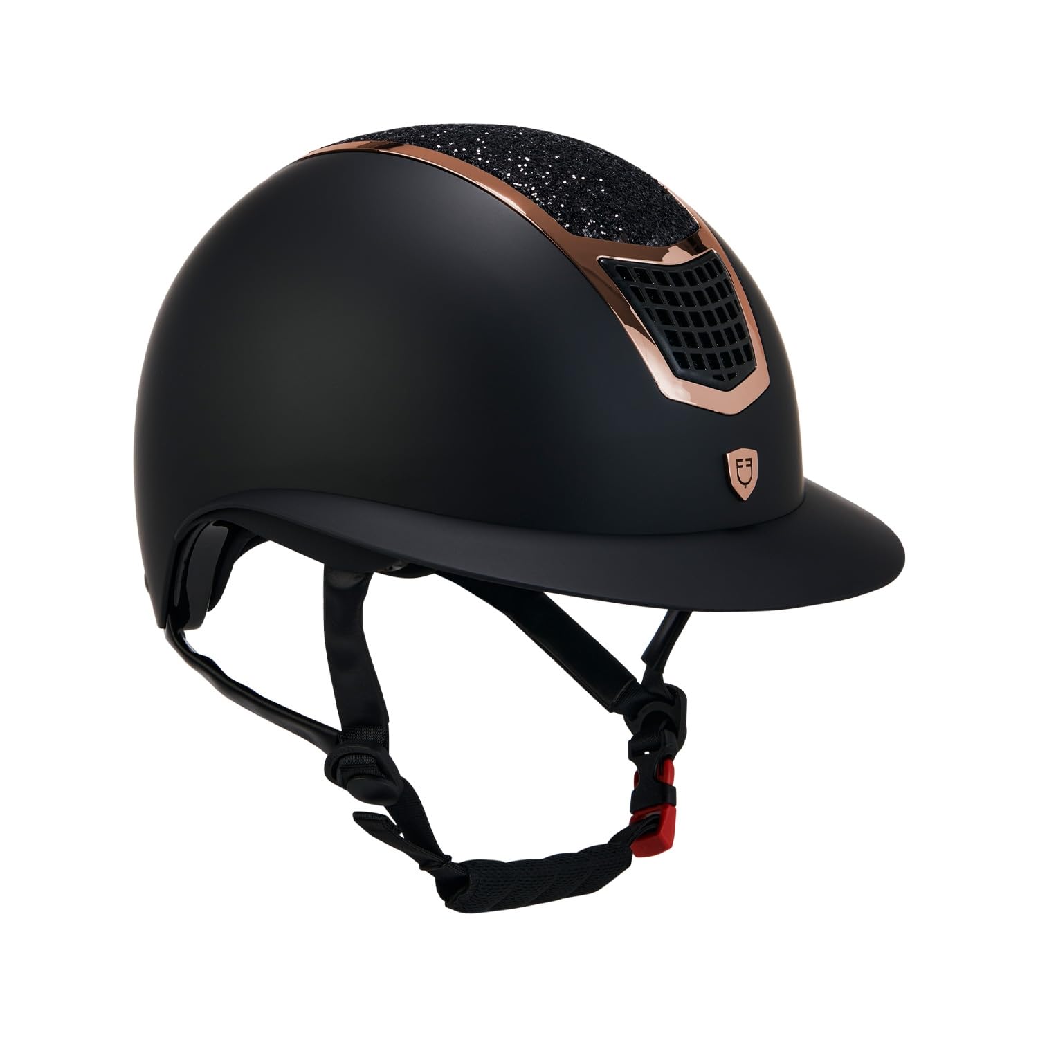 Casco Modello Eclipse Stone Mat Wide Viser M, Nero-Oro Rosa - Materiali resistenti agli urti, visiera larga, leggero, sistema di regolazione automatica