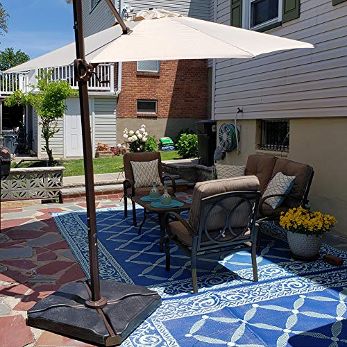 cheap large umbrellas for patio table Aok Garden 10Ft LED Round Patio Umbrella with Large Canopy Outdoor Table  Umbrella for Garden deck and pool Orange in the Patio Umbrellas department  at Lowes.com