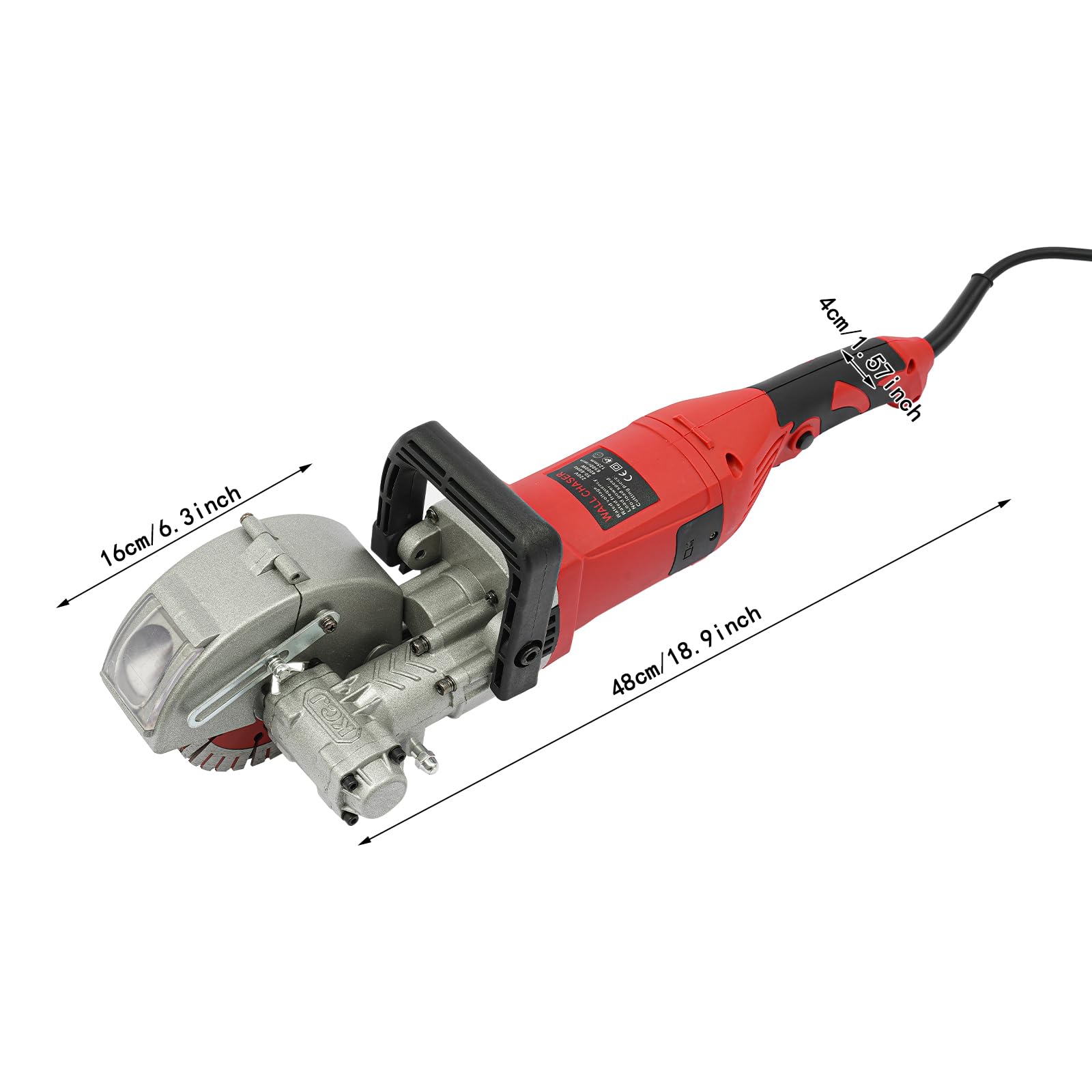 Cortadora eléctrica de rebabas de pared | Máquina de alineación de pared de hormigón | 1200-1300W 5000-6000 RPM Tamaño máximo de corte 35x35mm Se utiliza para cortar hormigón mármol granito (milímetro