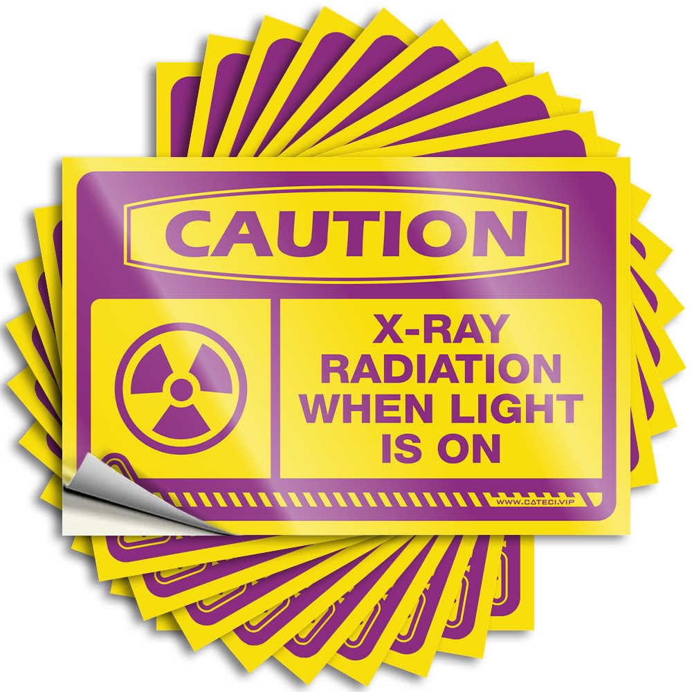 Roll Window Saying - Caution X-ray Radiation When Light is On Cool Durable Sticker Easy Apply for Colorful Decor(6X9CM)