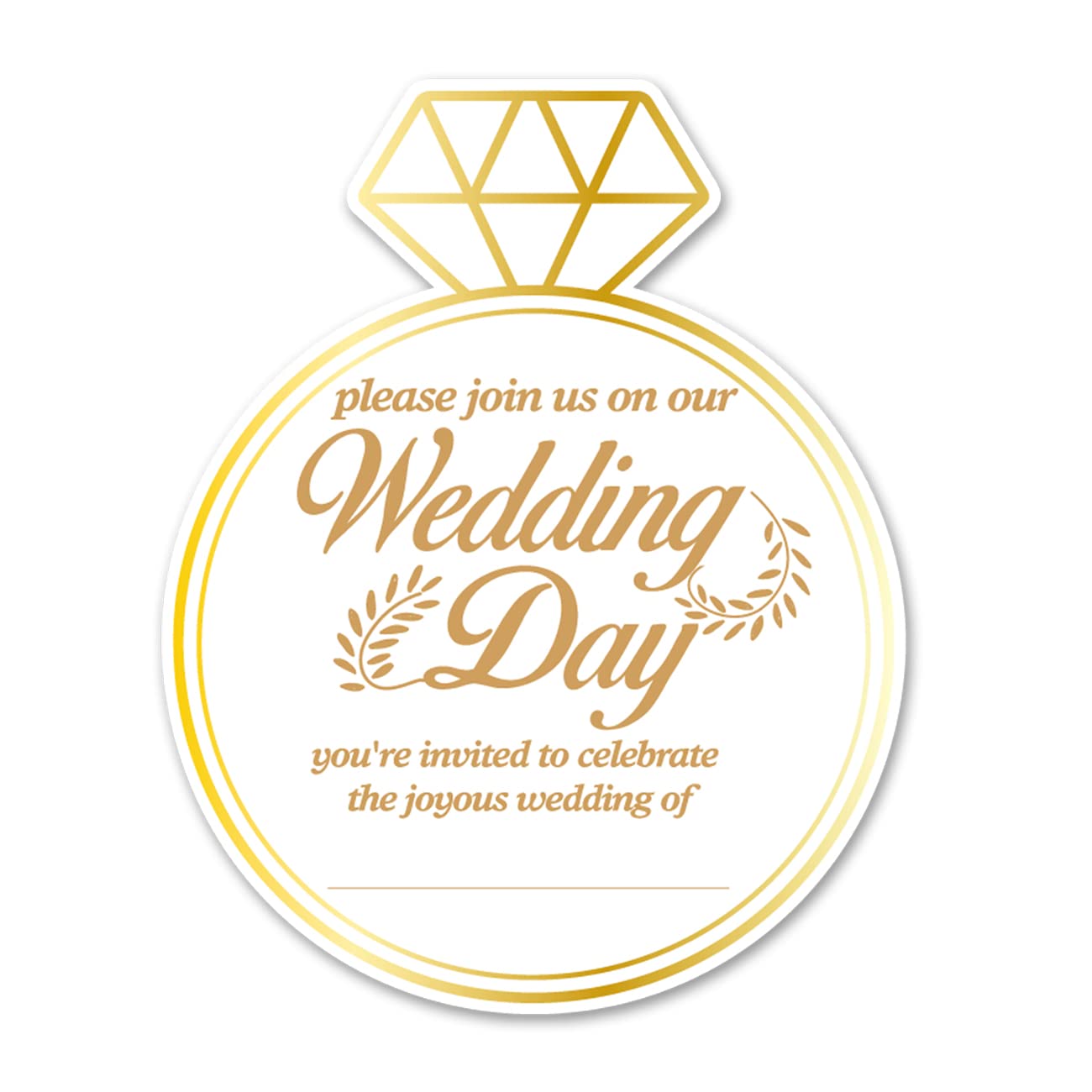 Opomzk Wedding Party Invitations with Envelopes, 20 Set Wedding Ring Shaped Invitations Party Invites Supplies Favors, Double-Sided