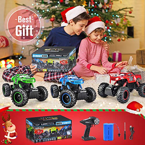 Remote Control Trucks Monster RC Car 1: 12 Scale Off Road Vehicle 2.4Ghz Radio Remote Control Car 4WD High Speed Racing All Terrain Climbing Car Toys Car Gift for Boys （Red） - Thumbnail 6