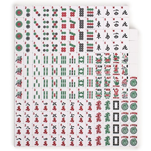Yellow Mountain Imports American Mahjong Set, Oceana With Heather Teal Soft Case - All-In-One Racks With Pushers, Wright Patterson Scoring Coins, Dice, & Wind Indicator #TOP5