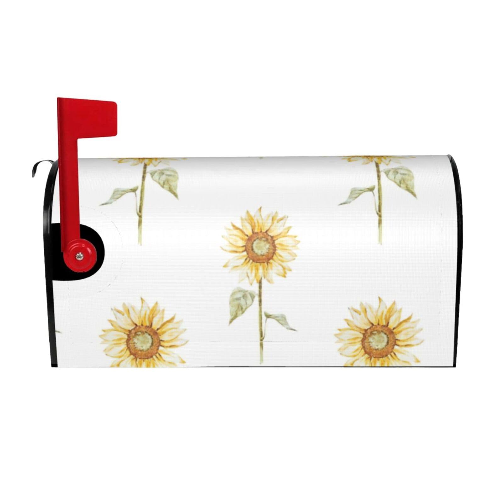 Blossoming Sunflowe Print Mailbox Cover Wraps Post Letter Box Cover Decor For Outside Garden Yard Farmhouse Home