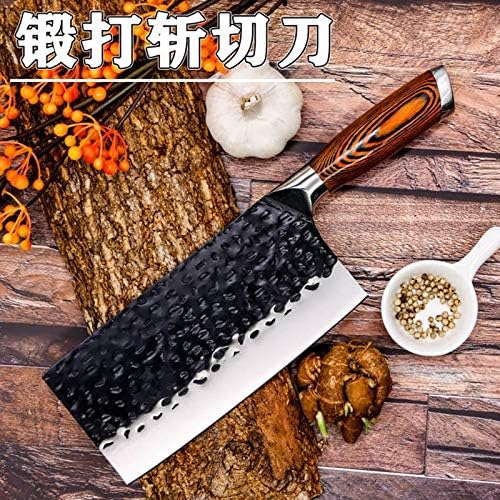 MAYiT Meat Cleaver Knife, Forged Kitchen Knife 7Cr17 Non-stick Blade Cleaver Knife Utility Chef Slicing Chopping Knives Chinese Kitchen Cleaver Woodhandle